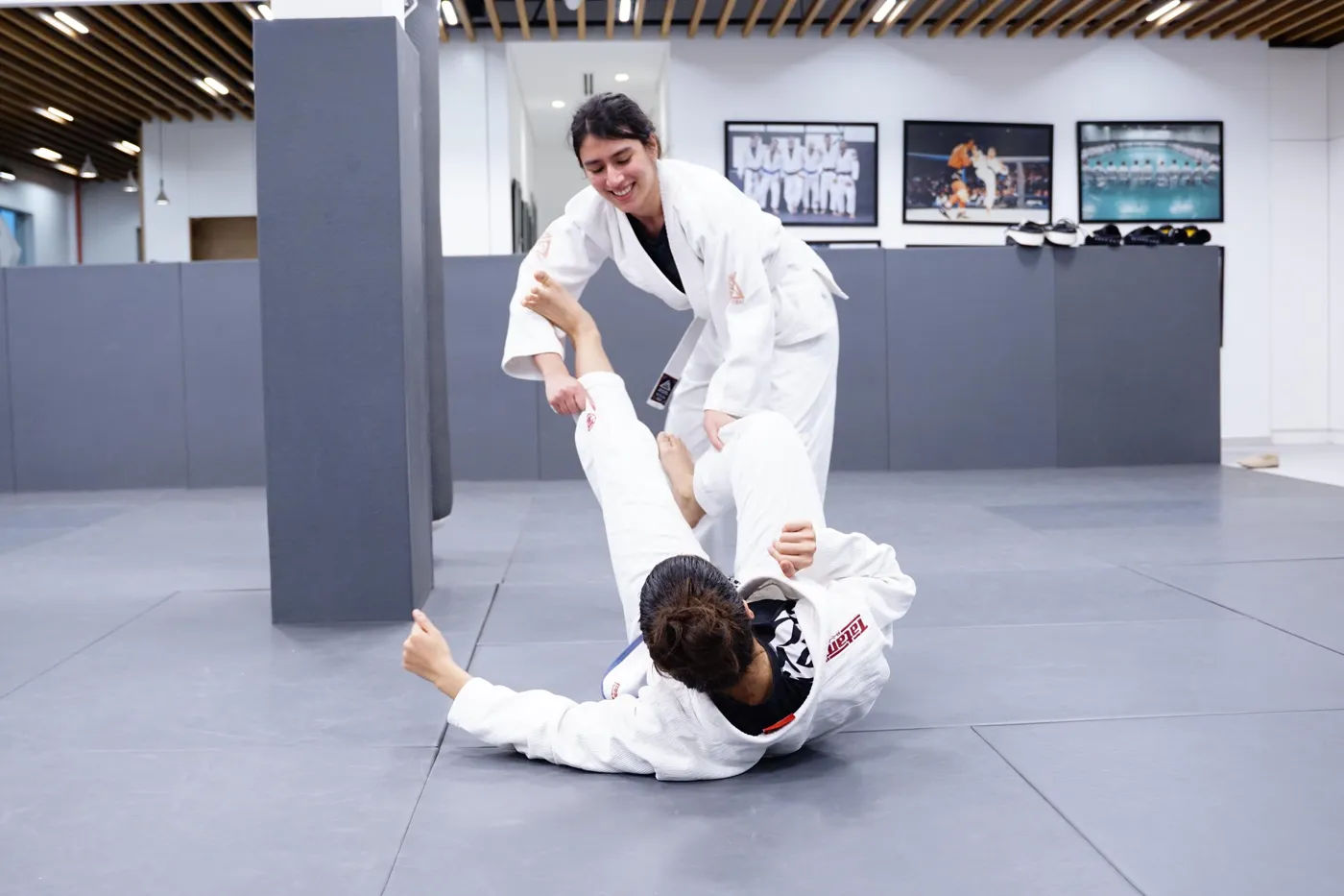Two women drilling technique in the Ladies Only class